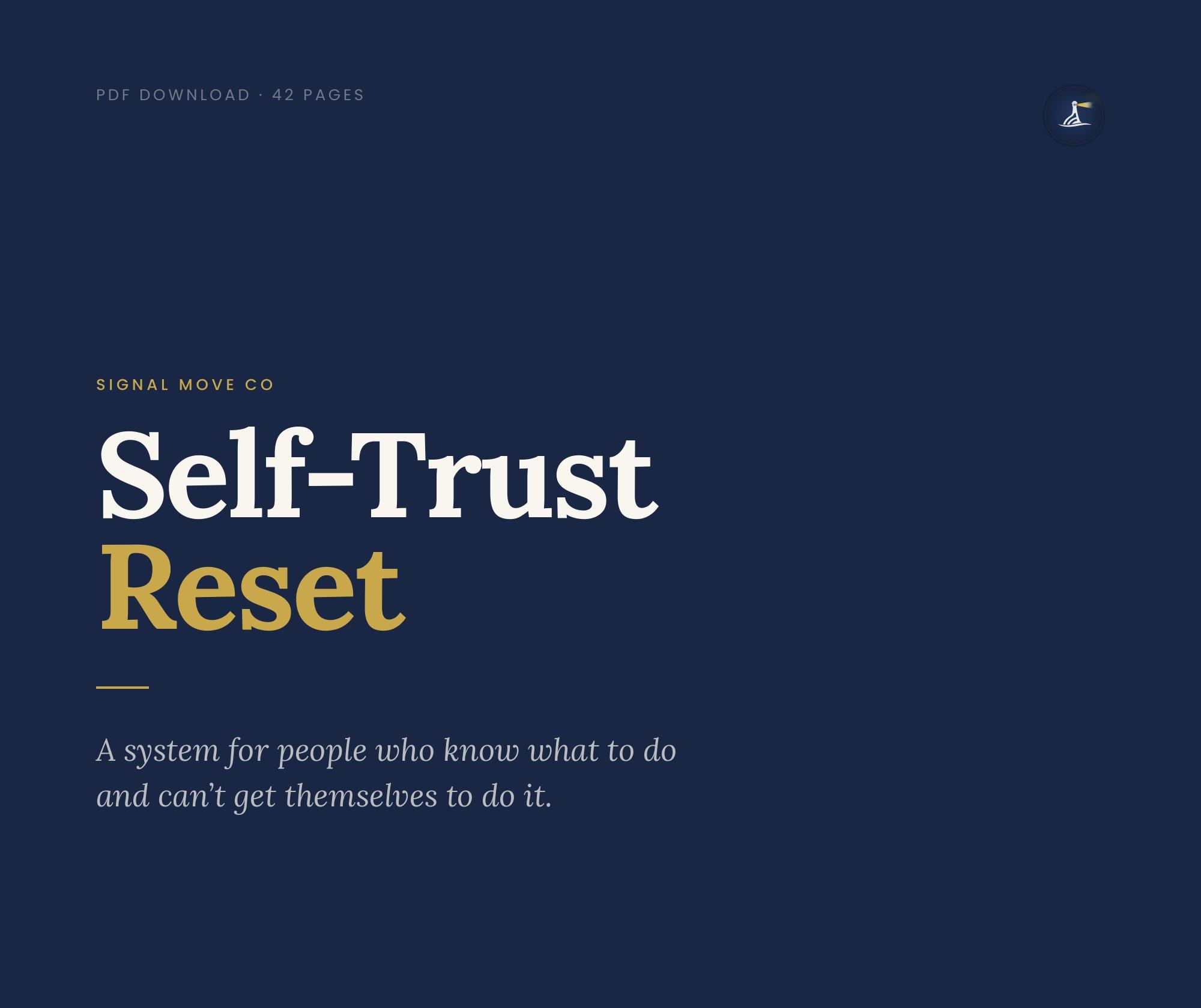 Self-Trust Reset workbook cover